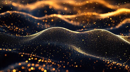 Poster - Gold Texture Background With Shimmering Design Gilded Golden Sparkle Luxurious Metallic 3D Render Illustration Abstract Light Curves And Shapes