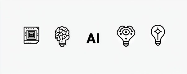 Poster - Icons set. Graphic illustration in a modern style.