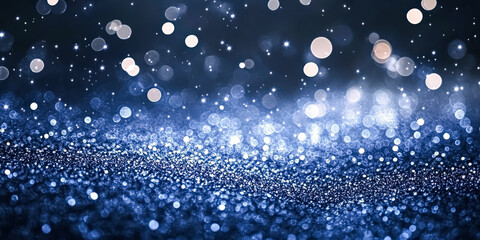 Wall Mural - blue background with many small dots of light. the dots are scattered all over the background, creat