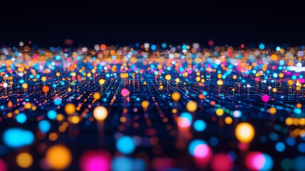 Conceptualization of a cryptocurrency blockchain. Big data binary code futuristic information technology, data flow. Picture of a cryptocurrency blockchain and its interconnected blocks of data. 3D