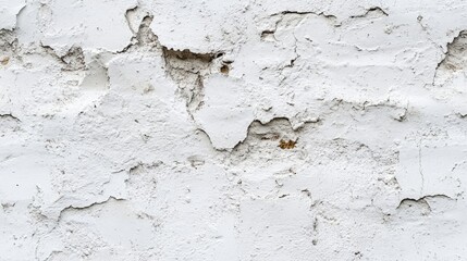 Poster - Panoramic view of a white painted cement wall featuring a rough texture in the background