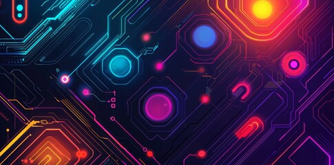 Aufkleber - Abstract digital technology background, stock, generative, stock