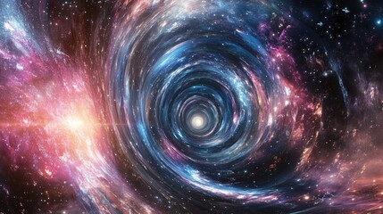 Poster - Illustration of a wormhole in a 3D cartoon rendering