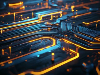 Aufkleber - an abstract illustration of data flowing through a network of nodes, a digital background with binar