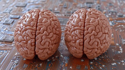 Aufkleber - concept of big data and stocks. a glowing human brain symbolizing a fusion of human intelligence and