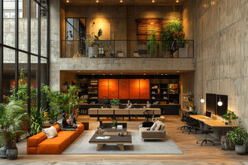 Aufkleber - a virtual office space where team members from various cultures are collaborating online, showing th
