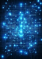Poster - Circuit board modern illustration on high-tech technology background.