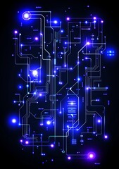 Poster - A high-tech technology background texture. An illustration of a circuit board in modern style