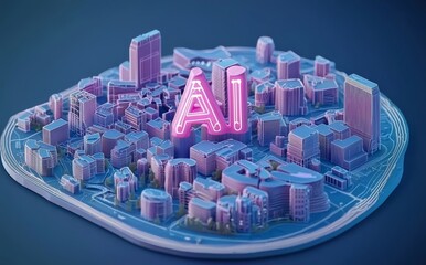 Aufkleber - The stock AI isometric typographic background is modern and stylish