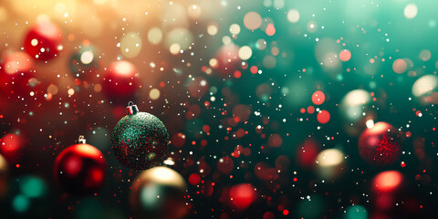 Wall Mural - christmas scene with many red and silver ornaments. the image is a bright and colorful display of ch