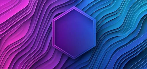 Poster - This illustration features smooth lines on a dark blue and red background. It is based on a concept of hi-tech digital technology. It features abstract futuristic lines in the background.