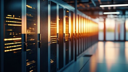 Poster - Server Room with Golden Light