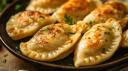 Pierogi and tender dumplings, homemade meal honors Polish dinner traditional, vareniki lunch as delicious cuisine to plate, stuffed gourmet comfort in dish