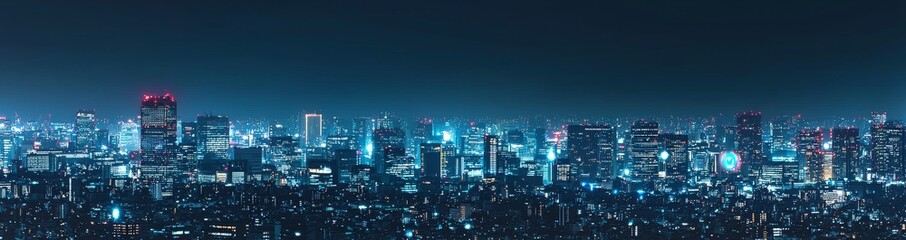 Poster - During the night, Bangkok, Thailand is a smart city with smart networks