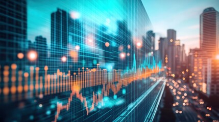 Poster - Financial Data on a City Skyline