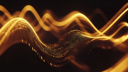 Poster - Abstract Gold Waves Background