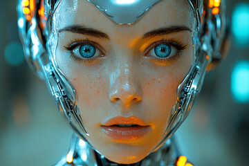 Poster - A startup using AI to revolutionize the way people interact with technology, from voice commands to facial recognition. Concept of innovation.