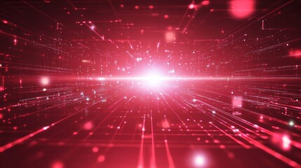 Poster - Abstract Red Digital Network