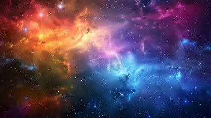Wall Mural - nebula and stars in deep space, with a vibrant mix of colors and cosmic dust