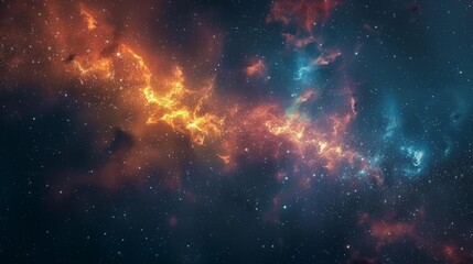 Wall Mural - nebula and stars in deep space, with a vibrant mix of colors and cosmic dust