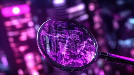 Poster - Magnifying Glass with Digital Code