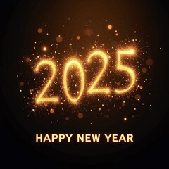 Poster - Happy New Year 2015 background with golden firework. Vector illustration.