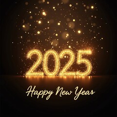 Poster - Happy New Year 2015 background with golden firework. Vector illustration.