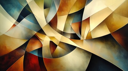 Poster - Colorful abstract shapes form a dynamic composition, suggesting the appearance of gift boxes and festive ribbons in a lively arrangement. Generative AI