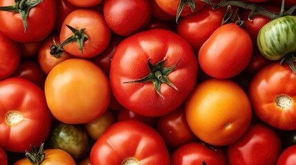 Sticker - A close-up display of vibrant tomatoes, highlighting their natural textures and freshness. The image exudes a sense of health and organic quality.