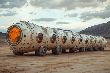 Aufkleber - A private space company testing a prototype for an interplanetary transport system, showcasing ambitions for Mars colonization. Concept of space transport.