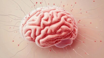 Poster - Human Brain with Neural Connections