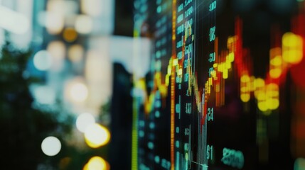 Poster - Financial Data Displayed on a Screen
