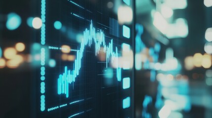 Poster - Blue Financial Chart on Screen
