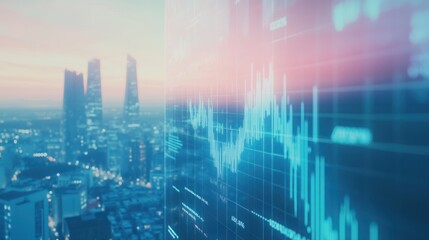 Poster - Financial Market with City Skyline