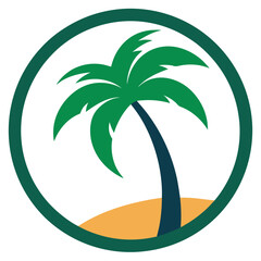 Wall Mural - Palm tree logo icon Mascot Logo and Trendy and Professional Logo Icon for YouTube channel logo