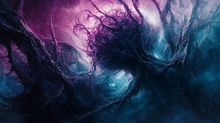 Aufkleber - Exploring the depths of imagination a surreal cosmic landscape filled with intricate forms and vibrant colors