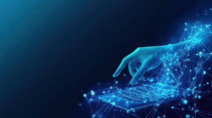 Poster - Digital Hand Interacting with a Laptop