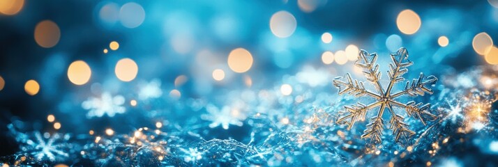 Aufkleber - delicate snowflakes shimmer in the soft winter light, creating a tranquil and enchanting atmosphere 