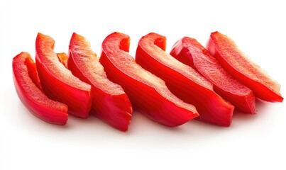 A close up of a bunch of red peppers