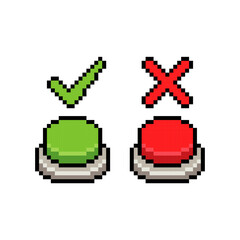 green red button icon pixel art