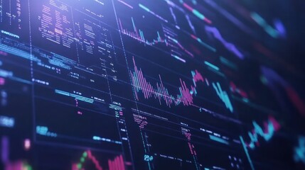 Poster - Abstract Digital Stock Market Data Visualization