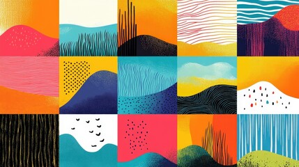 Poster - Whimsical Lamington Australia: Playful Minimalistic Illustration with Bold Lines and Vibrant Colors