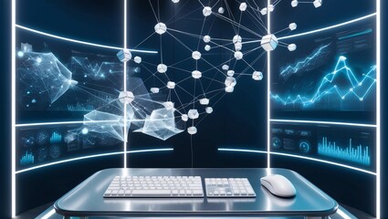 Poster -   Futuristic Data Analysis Technology Interface