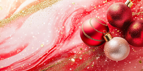 Wall Mural - festive scene with a red and gold background and a red and gold ornament. the background is a swirli