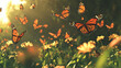 © GoldPumaze - A flock of butterflies fluttering in a garden