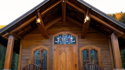 Wall Mural - Craftsman lodge with handcrafted details. Video