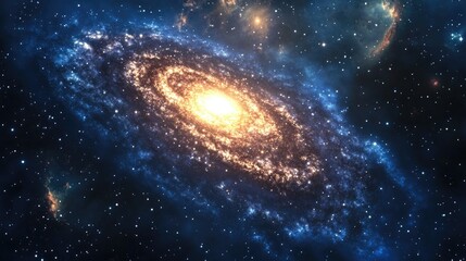 Wall Mural - beautiful view of the galaxy in 3d cartoon rendering
