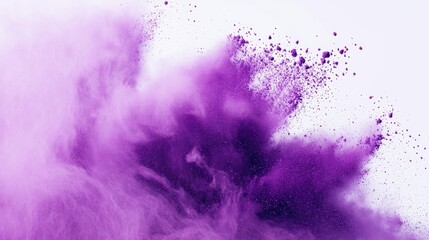 Poster - Dynamic Burst of Purple Powder on Pale Background