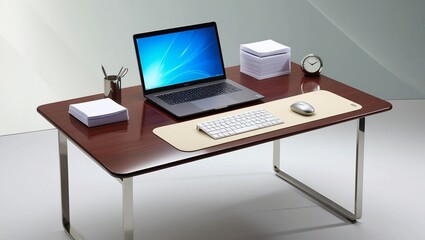 Poster - Modern Office Desk with Computer Setup
