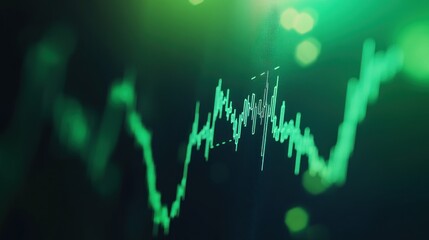 Poster - Green Stock Market Chart